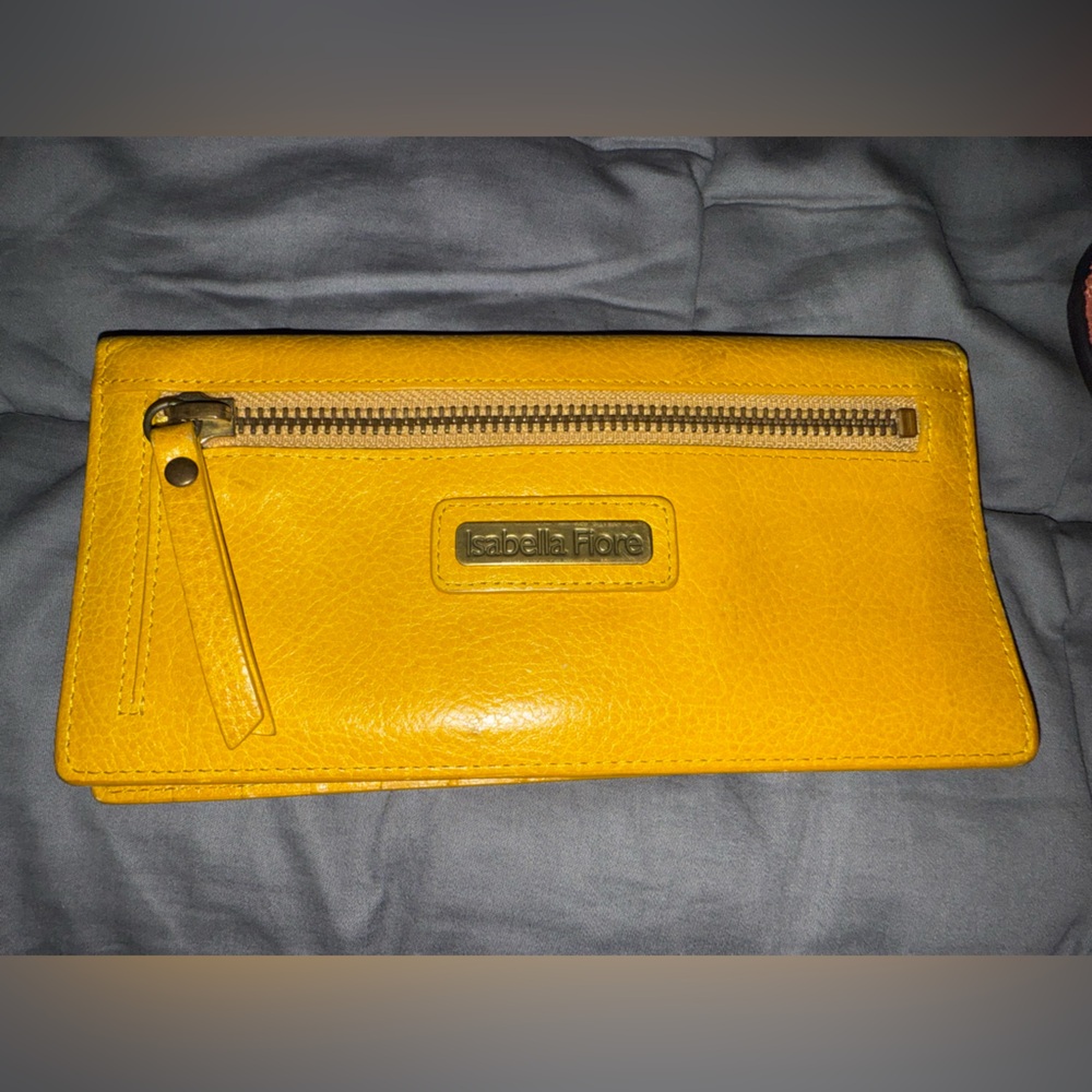 Isabella Fiore Yellow Leather Wallet